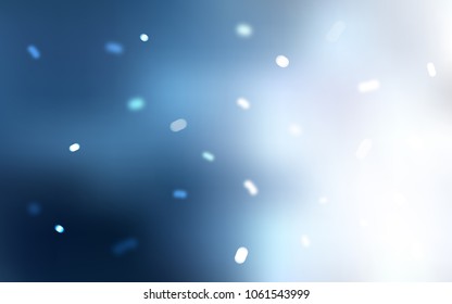 Light BLUE vector layout with bright snowflakes. Glitter abstract illustration with crystals of ice. New year design for your business advert.