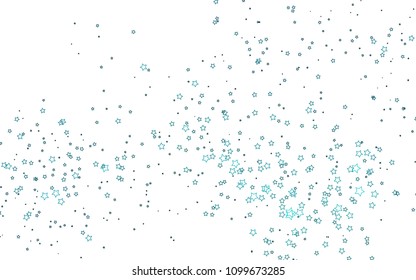 Light BLUE vector layout with bright stars. Glitter abstract illustration with colored stars. Best design for your ad, poster, banner.