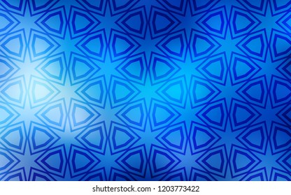Light BLUE vector layout with bright stars. Shining colored illustration with stars. Template for sell phone backgrounds.