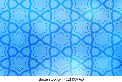 Light BLUE vector layout with bright stars. Stars on blurred abstract background with gradient. Template for sell phone backgrounds.