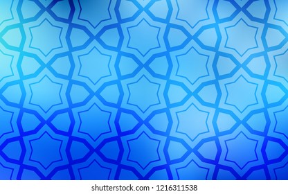 Light BLUE vector layout with bright stars. Shining colored illustration with stars. Template for sell phone backgrounds.