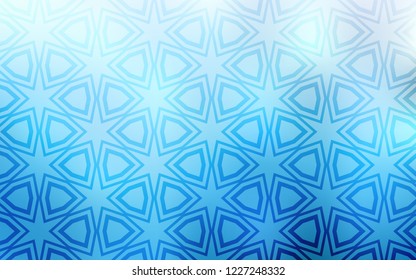 Light BLUE vector layout with bright stars. Decorative illustration with stars on abstract template. Pattern for new year ad, booklets.