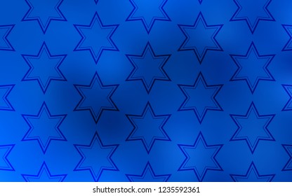 Light BLUE vector layout with bright stars. Decorative illustration with stars on abstract template. Pattern for wrapping gifts.