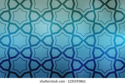 Light BLUE vector layout with bright stars. Stars on blurred abstract background with gradient. Best design for your ad, poster, banner.
