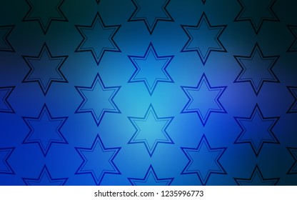 Light BLUE vector layout with bright stars. Decorative illustration with stars on abstract template. Pattern for new year ad, booklets.