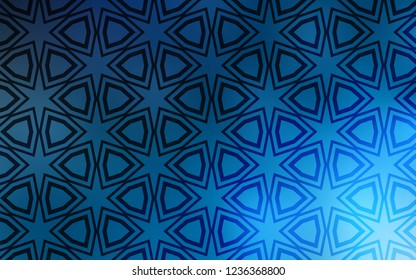 Light BLUE vector layout with bright stars. Stars on blurred abstract background with gradient. Template for sell phone backgrounds.