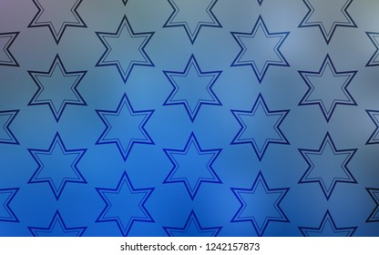 Light BLUE vector layout with bright stars. Stars on blurred abstract background with gradient. Smart design for your business advert.