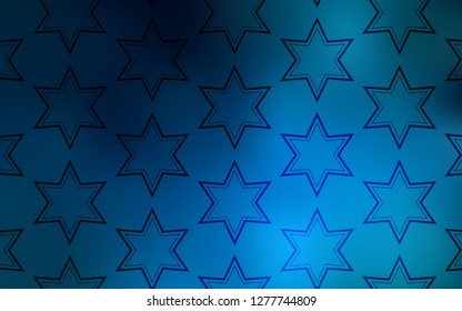 Light BLUE vector layout with bright stars. Shining colored illustration with stars. Best design for your ad, poster, banner.