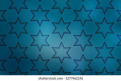 Light BLUE vector layout with bright stars. Blurred decorative design in simple style with stars. Best design for your ad, poster, banner.