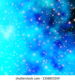 Light BLUE vector layout with bright stars. Colorful illustration with abstract gradient stars. Theme for cell phones.