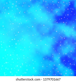 Light BLUE vector layout with bright stars. Decorative illustration with stars on abstract template. Pattern for wrapping gifts.