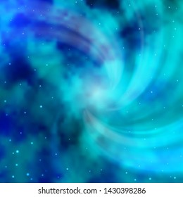 Light BLUE vector layout with bright stars. Blur decorative design in simple style with stars. Theme for cell phones.