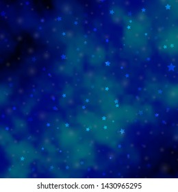 Light BLUE vector layout with bright stars. Decorative illustration with stars on abstract template. Pattern for websites, landing pages.