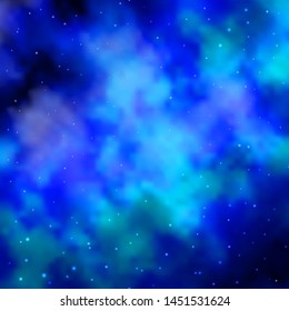 Light BLUE vector layout with bright stars. Blur decorative design in simple style with stars. Pattern for new year ad, booklets.