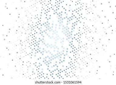 Light BLUE vector layout with bright stars. Blurred decorative design in simple style with stars. Best design for your ad, poster, banner.