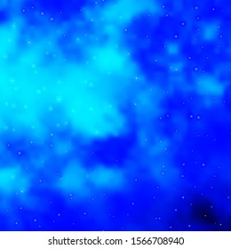 Light BLUE vector layout with bright stars. Blur decorative design in simple style with stars. Best design for your ad, poster, banner.
