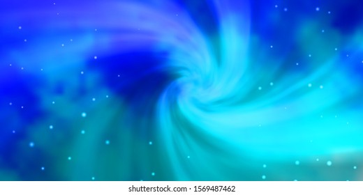 Light BLUE vector layout with bright stars. Blur decorative design in simple style with stars. Pattern for new year ad, booklets.