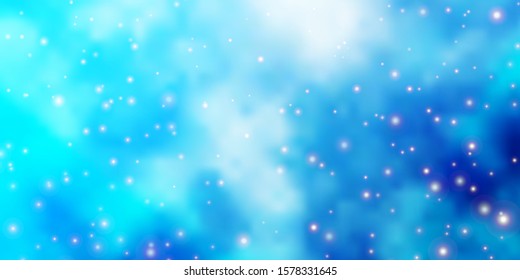 Light BLUE vector layout with bright stars. Shining colorful illustration with small and big stars. Pattern for wrapping gifts.