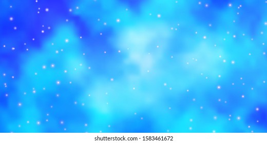 Light BLUE vector layout with bright stars. Modern geometric abstract illustration with stars. Pattern for websites, landing pages.