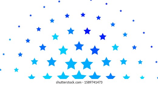 Light BLUE vector layout with bright stars. Blur decorative design in simple style with stars. Theme for cell phones.