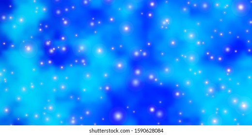 Light BLUE vector layout with bright stars. Modern geometric abstract illustration with stars. Best design for your ad, poster, banner.