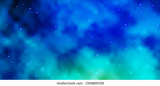 Light BLUE vector layout with bright stars. Modern geometric abstract illustration with stars. Pattern for websites, landing pages.