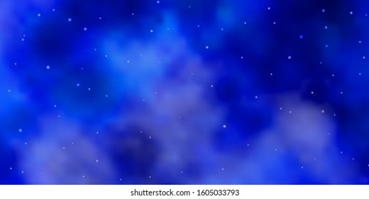 Light BLUE vector layout with bright stars. Decorative illustration with stars on abstract template. Design for your business promotion.