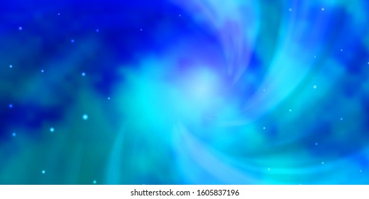Light BLUE vector layout with bright stars. Shining colorful illustration with small and big stars. Pattern for new year ad, booklets.