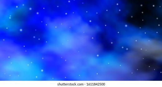 Light BLUE vector layout with bright stars. Shining colorful illustration with small and big stars. Theme for cell phones.
