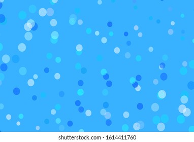 Light BLUE vector layout with bright snowflakes. Shining colorful illustration with snow on abstract template. Pattern for new year leaflets.