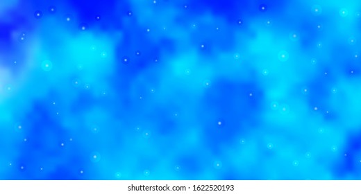 Light BLUE vector layout with bright stars. Colorful illustration with abstract gradient stars. Pattern for new year ad, booklets.