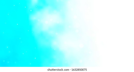 Light BLUE vector layout with bright stars. Blur decorative design in simple style with stars. Best design for your ad, poster, banner.