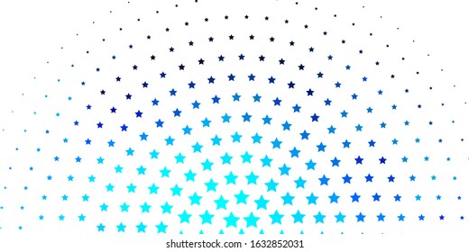 Light BLUE vector layout with bright stars. Decorative illustration with stars on abstract template. Theme for cell phones.