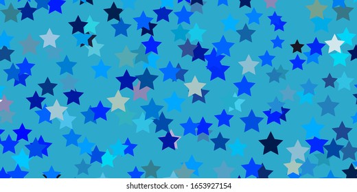 Light BLUE vector layout with bright stars. Modern geometric abstract illustration with stars. Design for your business promotion.