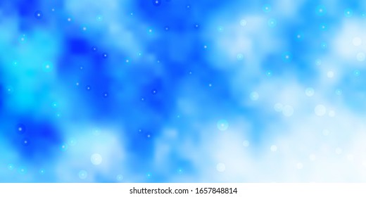 Light BLUE vector layout with bright stars. Shining colorful illustration with small and big stars. Pattern for new year ad, booklets.