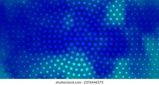Light BLUE vector layout with bright stars. Decorative illustration with stars on abstract template. Best design for your ad, poster, banner.