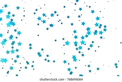 Light BLUE vector layout with bright stars. Shining colored illustration with stars. Smart design for your business advert.