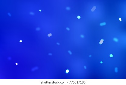 Light BLUE vector layout with bright snowflakes. Blurred decorative design in xmas style with snow. The pattern can be used for new year ad, booklets.