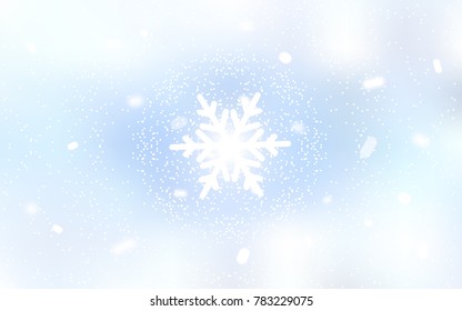 Light BLUE vector layout with bright snowflakes. Shining colored illustration with snow in christmas style. New year design for your business advert.