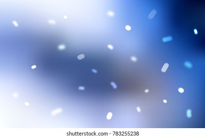 Light BLUE vector layout with bright snowflakes. Decorative shining illustration with snow on abstract template. The pattern can be used for new year leaflets.