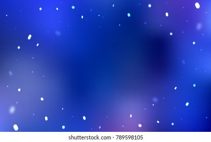 Light BLUE vector layout with bright snowflakes. Decorative shining illustration with snow on abstract template. The pattern can be used for year new  websites.