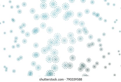 Light BLUE vector layout with bright snowflakes. Snow on blurred abstract background with gradient. The pattern can be used for new year ad, booklets.