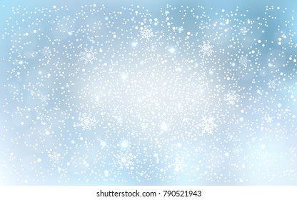 Light BLUE vector layout with bright snowflakes. Modern geometrical abstract illustration with crystals of ice. New year design for your business advert.