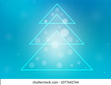 Light BLUE vector layout with a christmas tree. Glitter abstract illustration with christmas tree. The pattern can be used for new year ad, booklets.