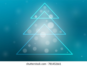 Light BLUE vector layout with a christmas tree. Modern geometrical abstract illustration with xmas tree. New year design for your business advert.