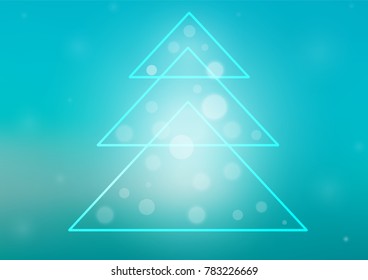 Light BLUE vector layout with a christmas tree. Modern geometrical abstract illustration with xmas tree. New year design for your business advert.