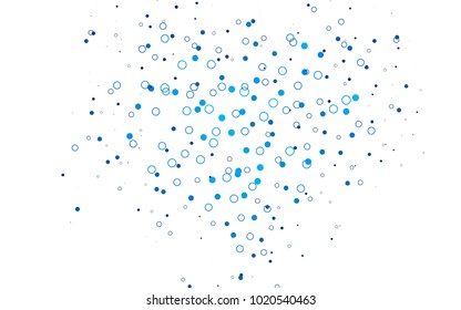 Light BLUE vector  layout with circle shapes. Blurred decorative design in abstract style with bubbles. Pattern can be used as texture of water, rain drops.