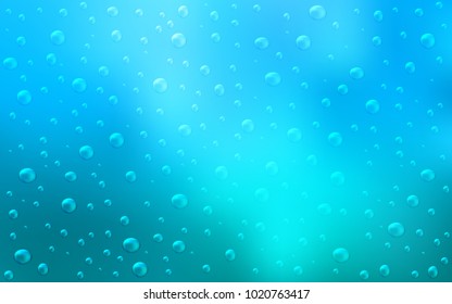 Light BLUE vector layout with circle shapes. Glitter abstract illustration with blurred drops of rain. The pattern can be used for ads, leaflets of liquid.