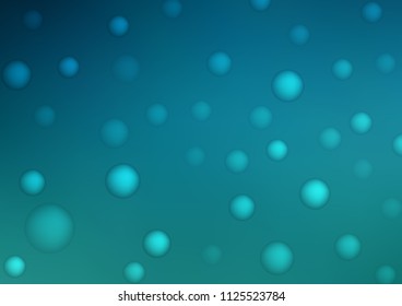 Light BLUE vector layout with circle shapes. Abstract illustration with colored bubbles in nature style. Pattern can be used as texture of water, rain drops.