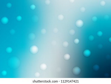 Light BLUE vector layout with circle shapes. Glitter abstract illustration with blurred drops of rain. Completely new template for your brand book.